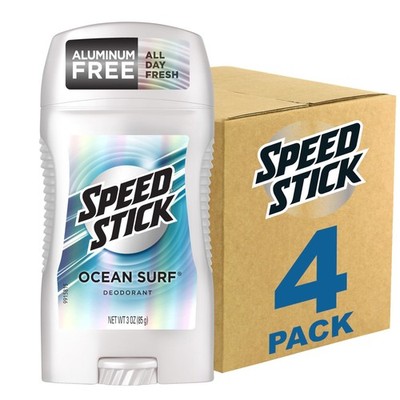 Speed Stick Men's Deodorant, Ocean Surf, 3 3 Ounce (Pack of 4), Lavender
