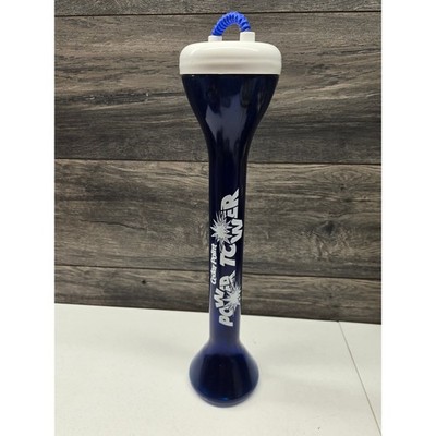 Cedar Point Power Tower Souvenir Yard Glass Blue Plastic Cup with Lid and Straw