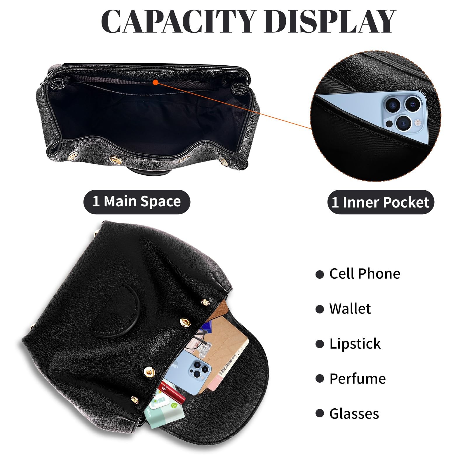 Polene Bags for Women,Women's Top-Handle Handbags,Top Handle Black