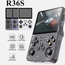 R36S Retro Handheld Konsole 64GB, Schwarz mit...