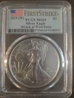 2025-W AMERICAN SILVER EAGLE 🦅 FIRST STRIKE PCGS MS69 - STRUCK AT WEST POINT