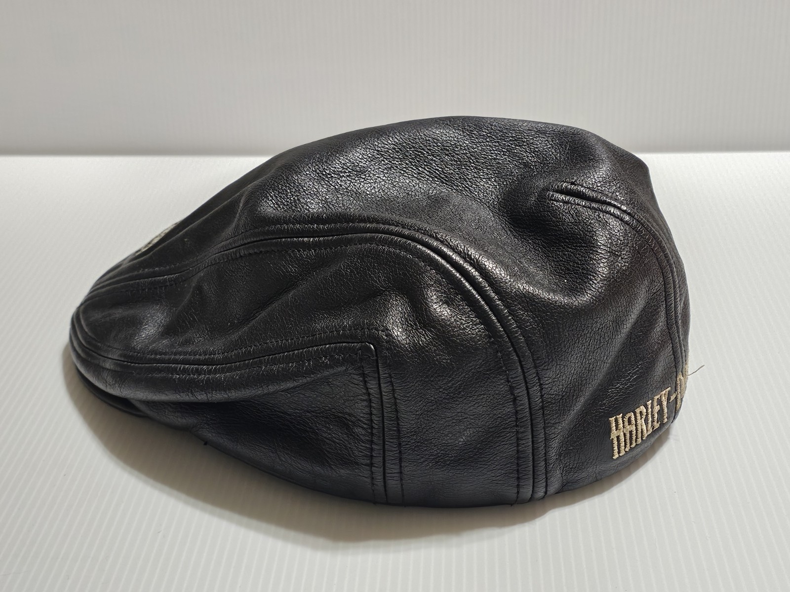 Harley Davidson Cap With Front And Back Embroidering And Side Zipper XL Leather