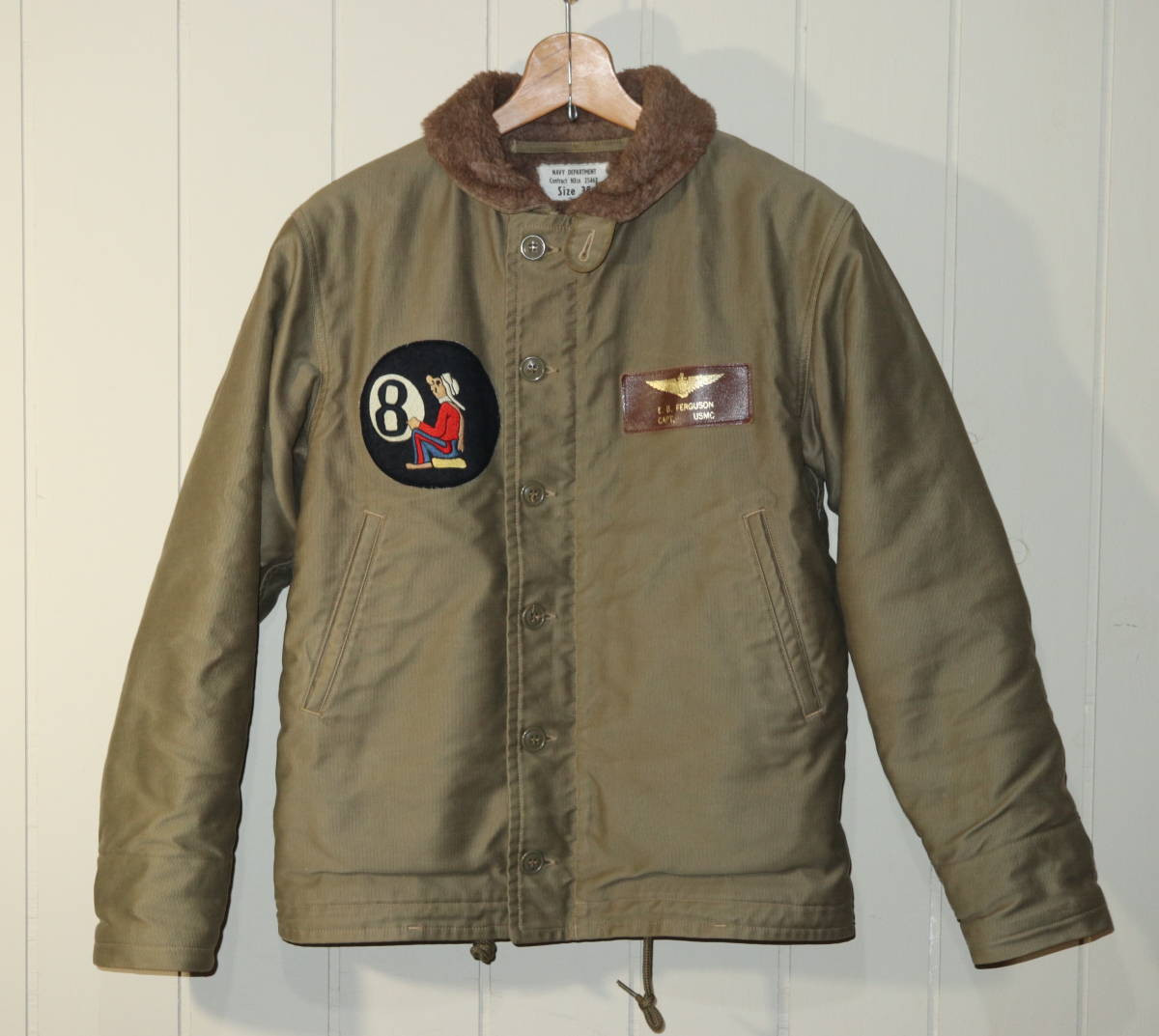 THE REAL McCOY'S N-1 Deck Jacket VTG Okamoto Tag USN Reflector Patches Size 38