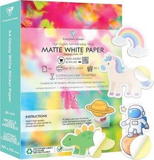 Evergreen Goods A4 White Matte Sticker Paper 100 Sheets Inkjet Laser Printable