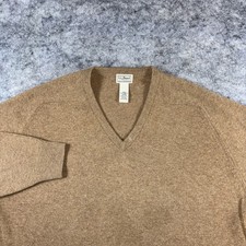 L.L. Bean Knit Pullover Sweater Men's XL Brown 100 Lambswool V Neck Grandpacore