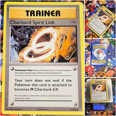 Pokemon Charizard Spirit Link     Nm Pokémon Og Card Evolution 2016 EVO 075
