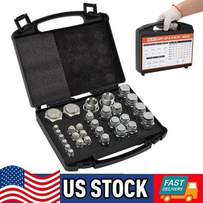 56x BSPP Hydraulic Cap and Plug Kit with Precision Threading Galvanized Steel US