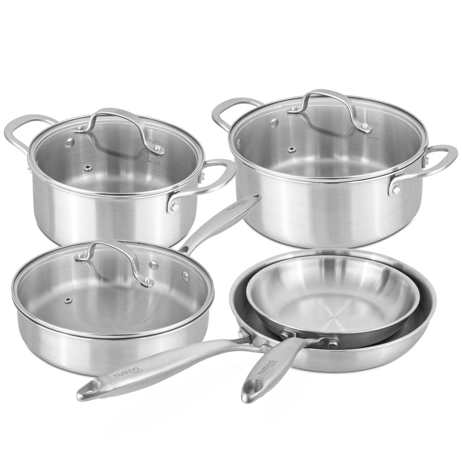 Stainless Steel Pots and Pans Set – 8pcs Cookware with 8pcs,