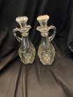 Anchor Hocking Glass Star of David Oil & Vinegar Cruet Set MCM VTG Cottagecore