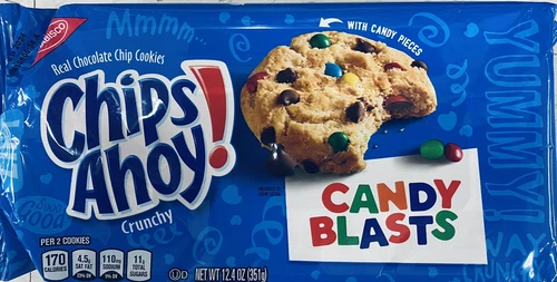NABISCO Chips Ahoy! CANDY BLASTS ORIGINAL Chocolate Chip Cookies 12.4 oz Pack