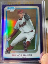 Trevor bauer 2011 bowman chrome draft purple rookie