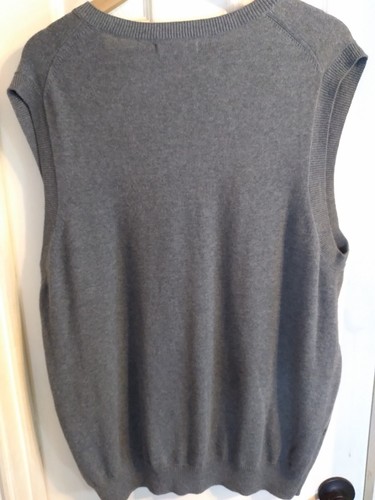 Express Design Studio Men's Sweater Vest Gray Shields Sz XL 100% Cotton - Picture 6 of 11