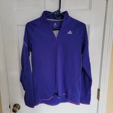 Adidas Women's 1/4 Zip Climawarm Purple Running Top Size Medium