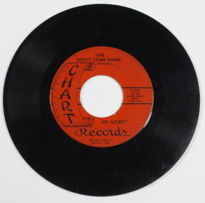 Chart Records 1320 Jim Nesbitt   She Didn't Come Home/Working All My Life - Good