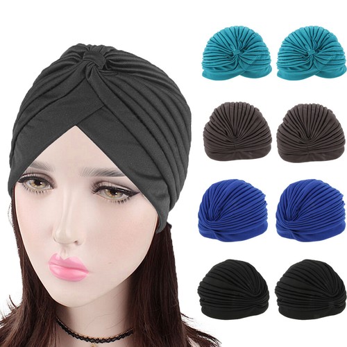 Donna Cappello Turbante Chemio Bandana Pieghettato Indiano capo | eBay