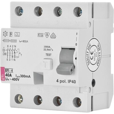 ETI FI-Schalter EFI-4 4-polig 100A,300mA,Typ A unverzögert