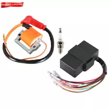 For Yamaha G1 Gas 2 Cycle Golf Cart Ignition Coil CDI Box Spark Plug 1979-1986