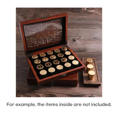 Antigua tableta de píldora de medicina accesorio de joyería baratija caja de madera estuche contenedor Foto 2 de 4