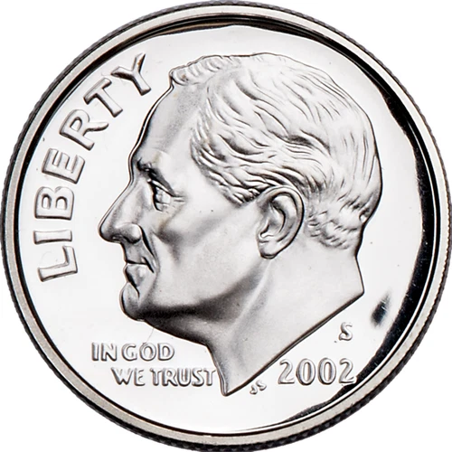 2002 S Roosevelt 90% Silver Dime DCAM GEM PROOF