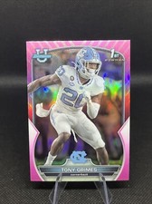 2022 Bowman Chrome University Pink Refractor Tony Grimes Rc #75