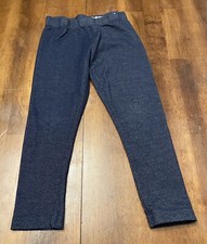 Wonder Nation Girls Size XS 4-5 Leggings Denim Pattern Dark Blue