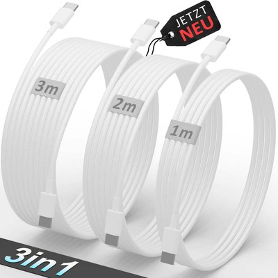 USB-C Ladekabel 1m 2m 3m Schnelllade Kabel 60w Cable Datenkabel iPhone Samsung