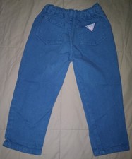 VTG GUESS BLUE DENIM JEANS 3Y 80s 90s TRIANGLE PATCH TODDLER PANTS USA BABY BOY