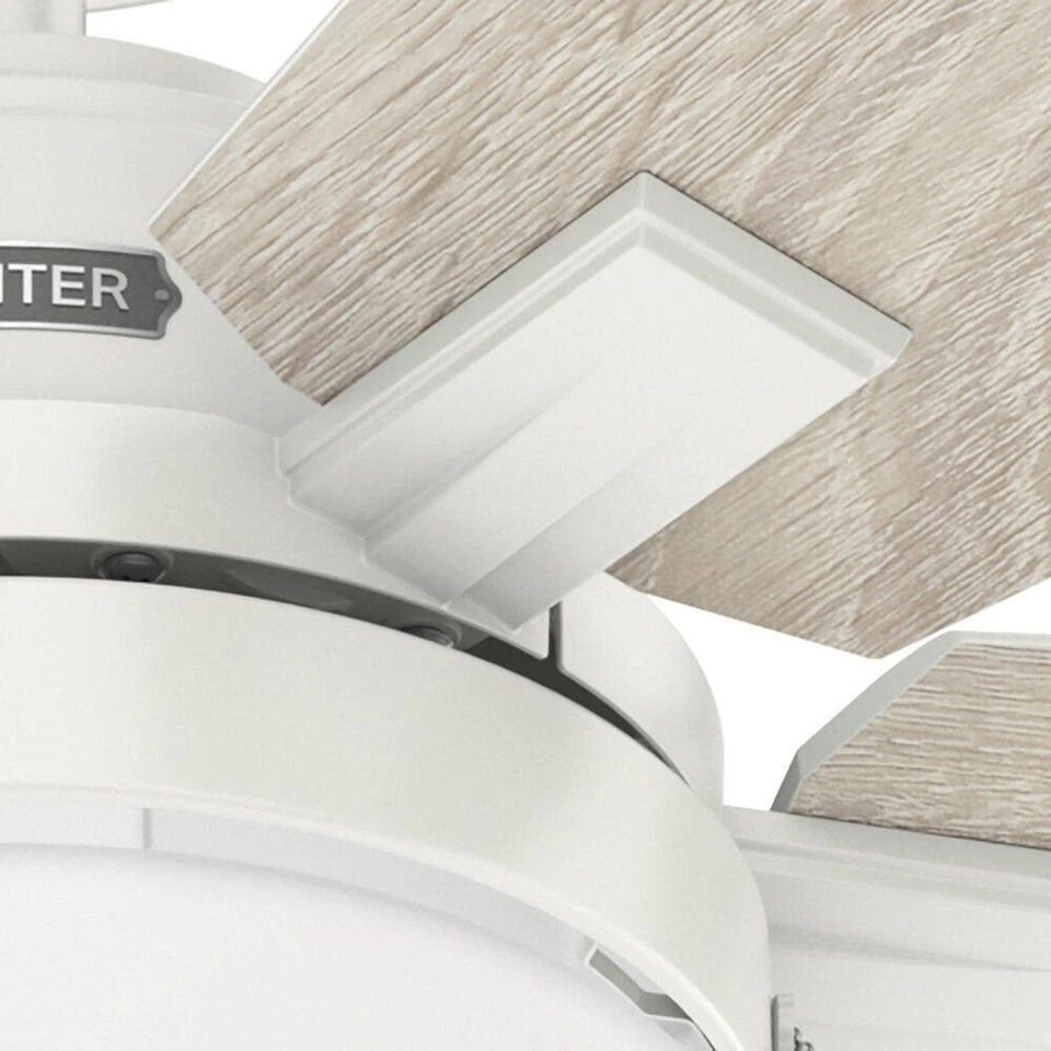 Hunter Fan 52 in Contemporary in Fresh White Ceiling Fan w Light and Pull Chain - Image 4 of 4