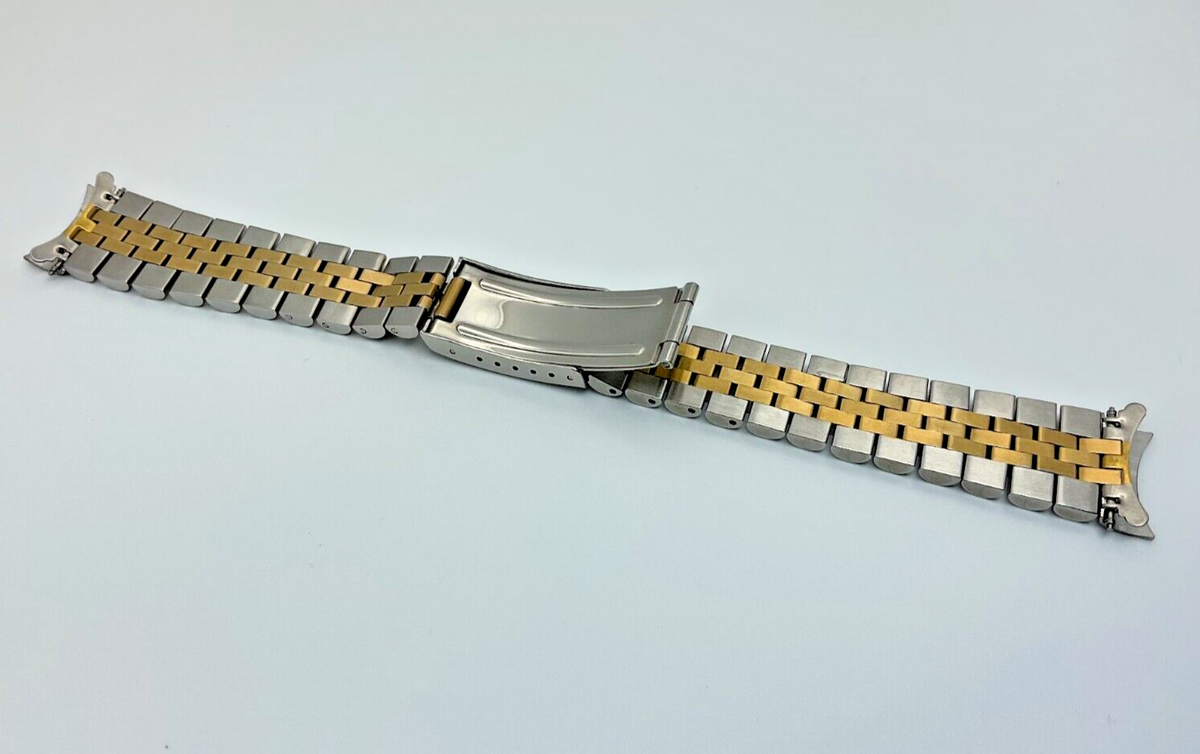 19MM JUBILEE WATCH REPLACEMENT BRACELET FOR ROLEX TUDOR GOLD/SS TWO-TONE  BAND