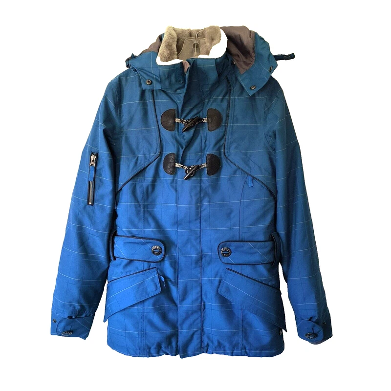 burton dryride faux fur lined plaid coat zip pockets jacket