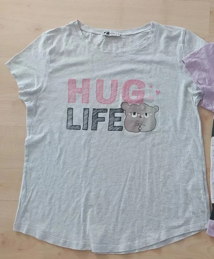 Mädchen T-Shirt "HUG LIFE" New Yorker Gr. L - Bild 1 von 1