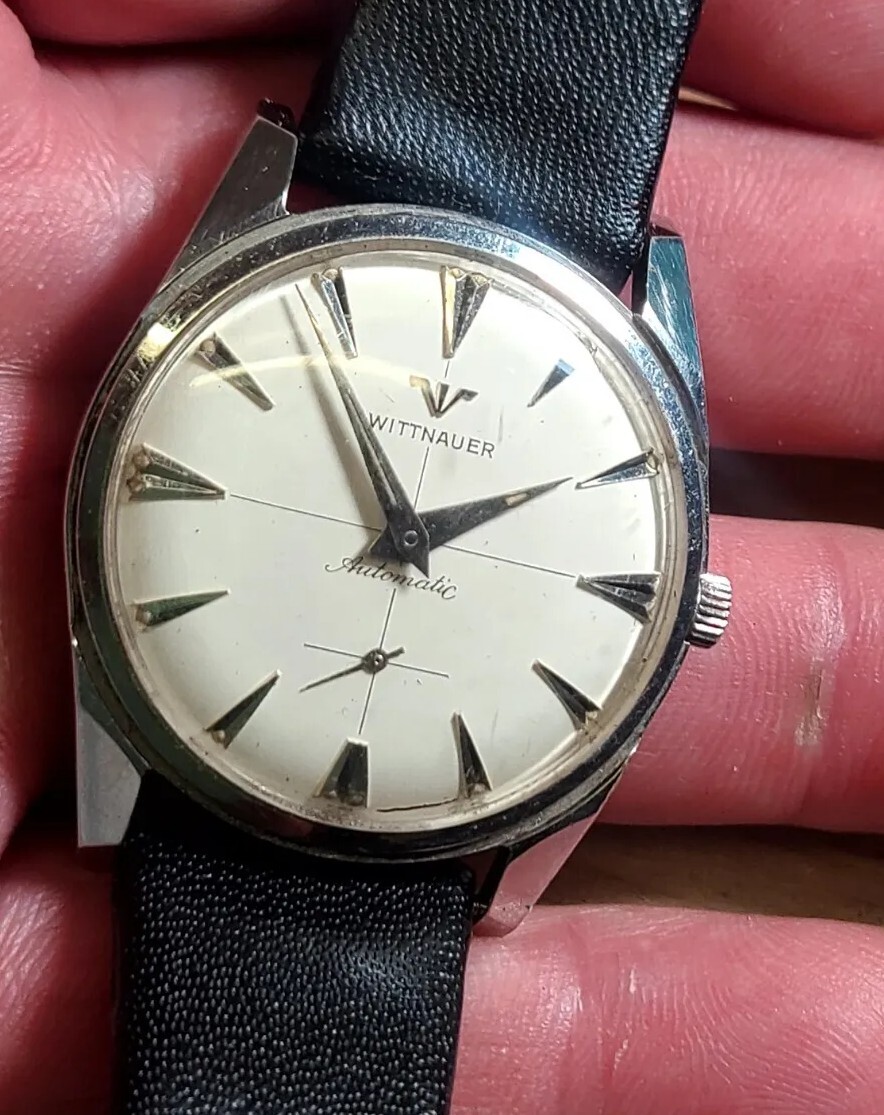VINTAGE WITTNAUER MENS MID-CENTURY AUTOMATIC Crosshair Dial VINTAGE WITTNAUER MENS MID-CENTURY AUTOMATIC Crosshair Dial