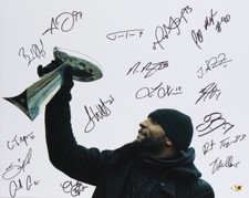 2013 Ravens Super Bowl Champions Team Signed 16x20 Photo w/ (17) Signatures MAB