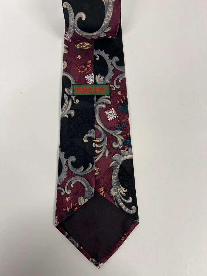 Tabasco Men's 100% Silk Necktie Tie Hot Sauce Tribal Multicolor EUC - Image 3 of 4