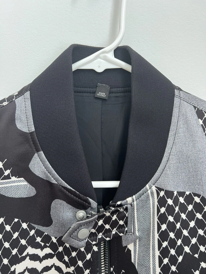 Neil Barrett Black/ Grey Camouflage Bomber Fit Jacket - Image 3 of 4