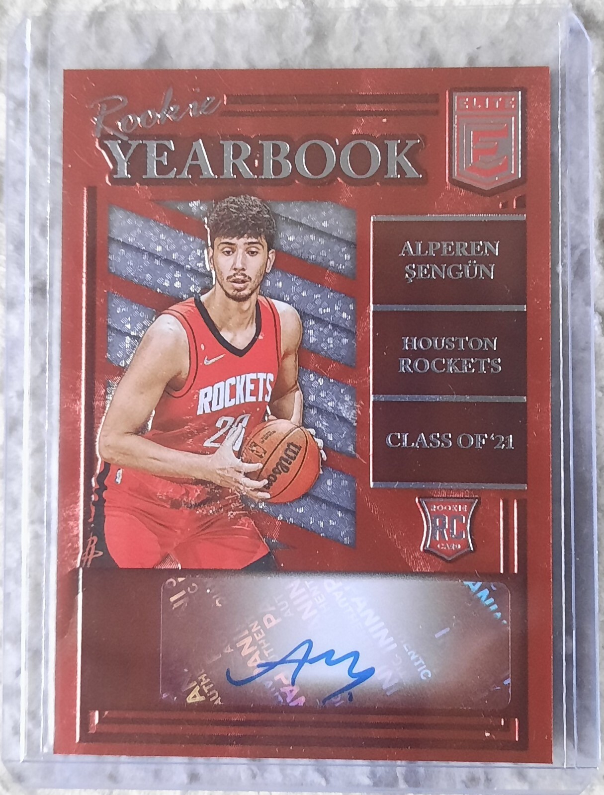 2021-22 Donruss Elite Yearbook Alperen Sengun #RY-ASE Rookie Auto RC Rockets