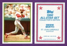 Ozzie Smith St Louis Cardinals 1986 Topps All-Star Glossy Send Ins #46 of 60