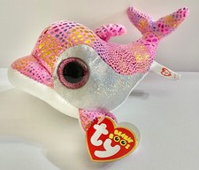 TY SPARKLES DOLPHIN 6  LONG BEANIE BOOS, NEW W/RED TAG,RETIRED,HARD TO FIND-CUTE