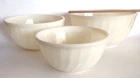 3 Vintage Fire-King Oven Ware Swirl Cream Color Mixing Nesting Bowls *6" 7" 8"