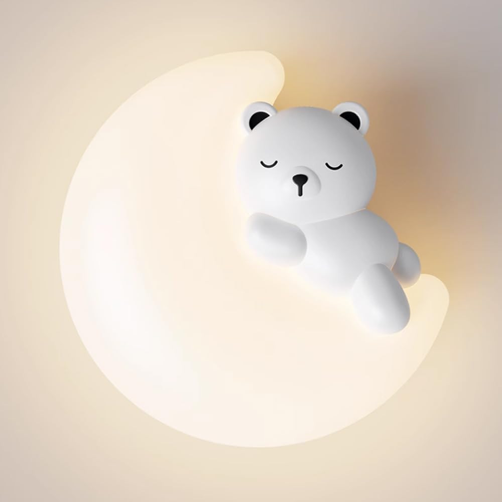 Lampada Da Parete Luna Orso Bianco LED Applique Da Parete Lampada Da Parete per 