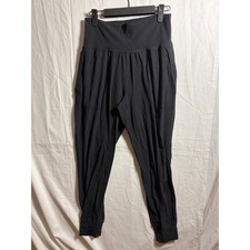Athleta Salutation Jogger Black Powervita High Waisted Yoga Pants Small Pockets