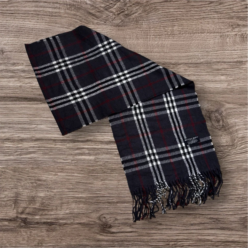 Burberry London Schal, Dunkelgrün Kariert, 100% Lamwolle - Bild 2 von 4