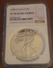 1998 P American Silver Eagle, NGC PF 70 Ultra Cameo
