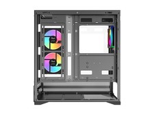 Rosewill ACA501 Mid Tower ATX Gaming PC Computer Case Black, 3 Addressable RGB F 9