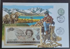 Banknotenbrief - Neuseeland  1 Dollar  Kassenfrisch, UNC Banknoten Papiergeld