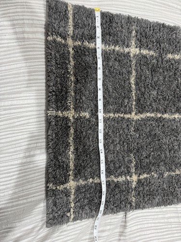Bathroom Rugs (3)Non Slip Washable 32" x 20"(Bathroom Rug) Gray With Cream Lines