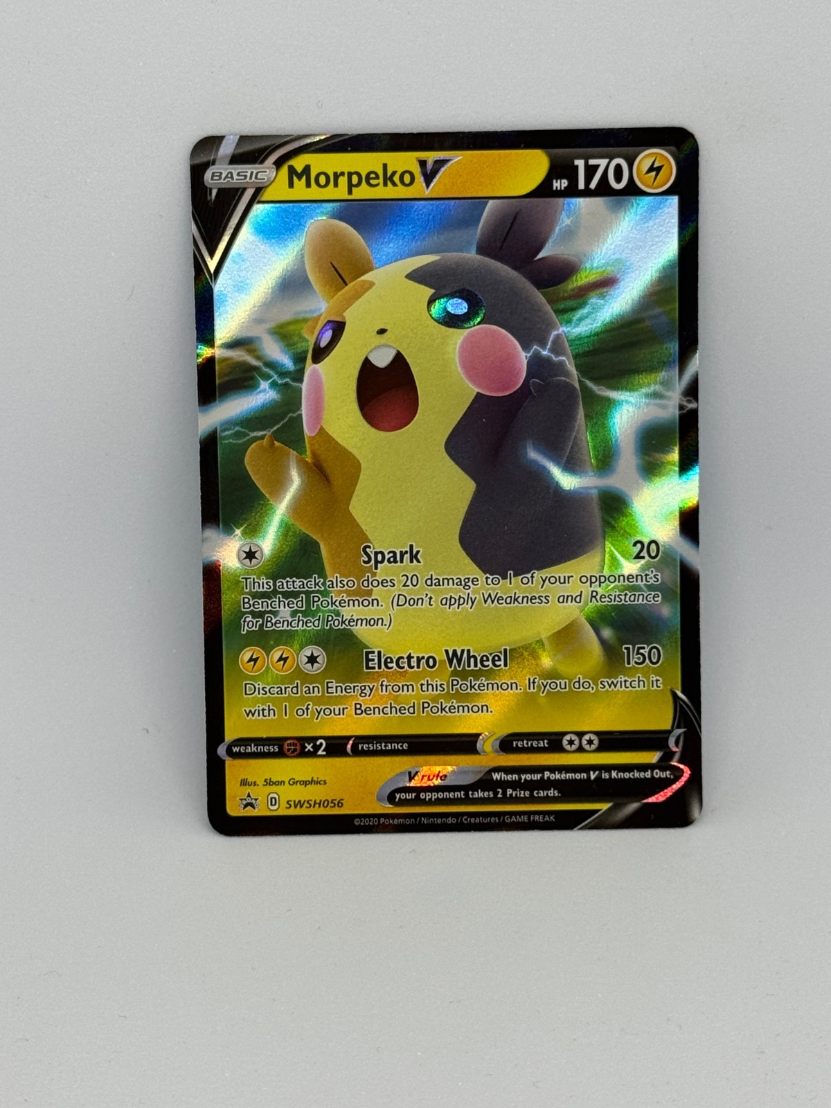 Pokemon Card Morpeko V SWSH056 Black Star Promo HOLO RARE - NM