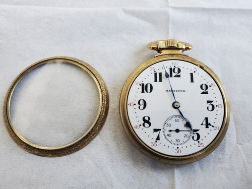 VINTAGE HAMILTON RAILROAD POCKET WATCH 21 JEWELS - Picture 2 of 10