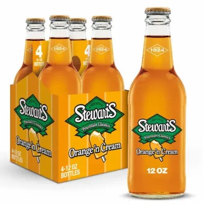 Stewart's Orange and Cream Soda 12 Pack Glass Bottles