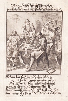Strümpfe stockings Socken weaver Textilien textiles Kupferstich Weigel 1698.